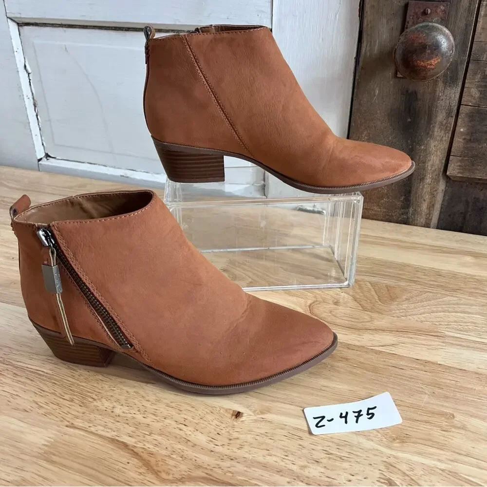 Circus By Sam Edelman Boots Womens 6.5 Beige Side Zip Heidi Booties Ankle